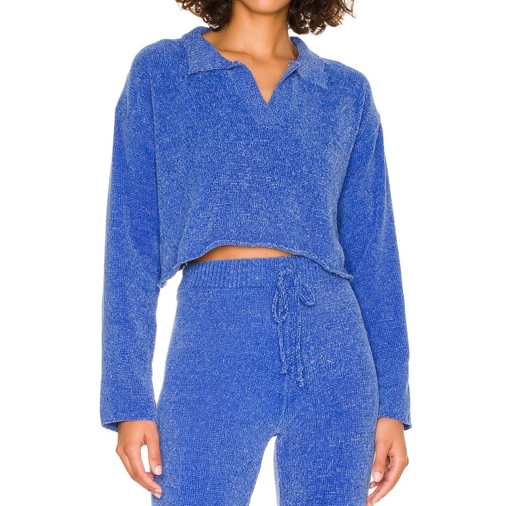 Superdown Cropped Collared Sweater Size Small - image 1